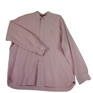 Ralph Lauren Classic‎ Fit Button Down Long Sleeve Pink Oxford Shirt Mens XXL